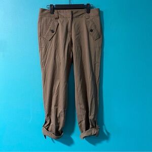 Ann Taylor 2 Green Roll Tab Pants Casual Athleisure